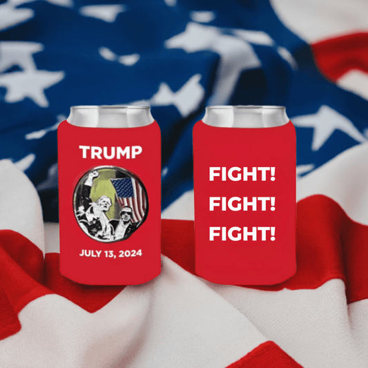 Trump "Fight! Fight! Fight!" Beverage Can Cooler *Limited Edition* Etched Coin Medallion - Grace Global & Co